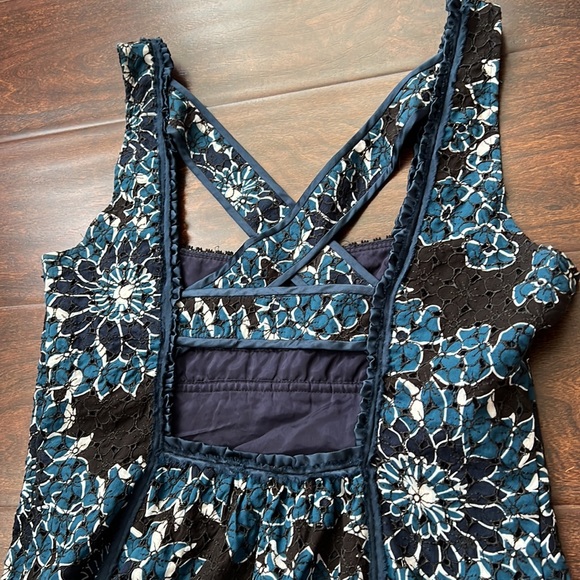 Cynthia Steffe Navy Blue Floral Eyelet Dress - Picture 7 of 8